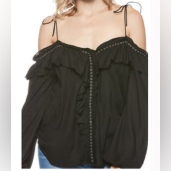 Paige Journee Off-the-Shoulder Long Sleeve Ruffled - Size M - Picture 2 of 3